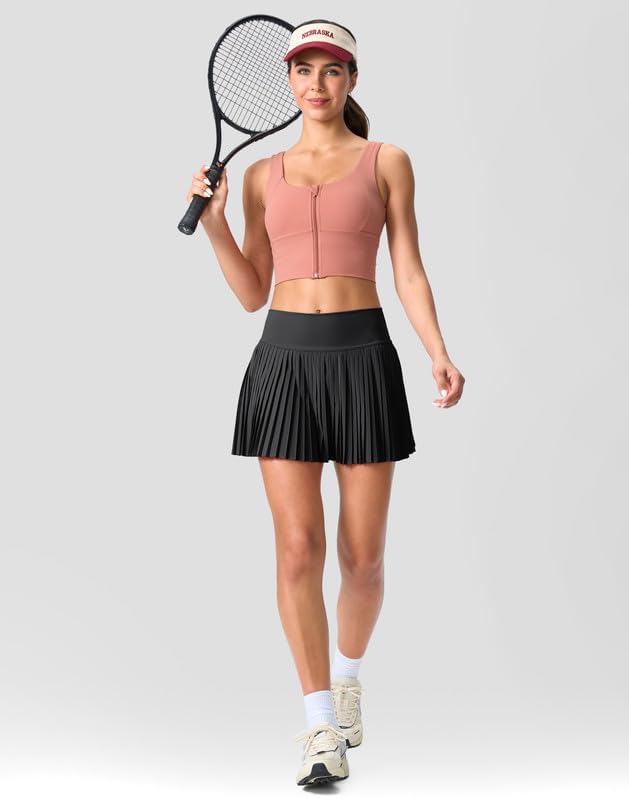 Pleated Tennis Skirt for Women with Pockets Shorts JOJOANS