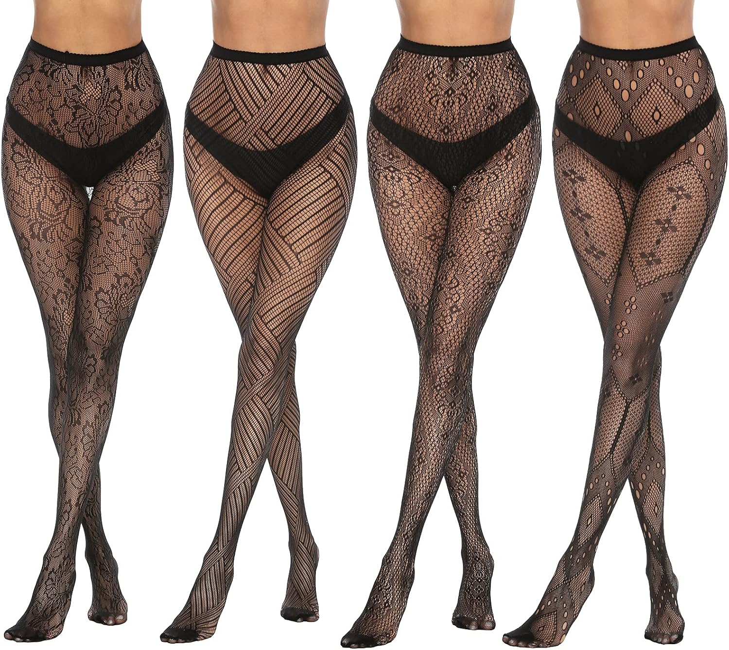 Faux Thigh High Tights Mock Suspender Pack of 2 JOJOANS