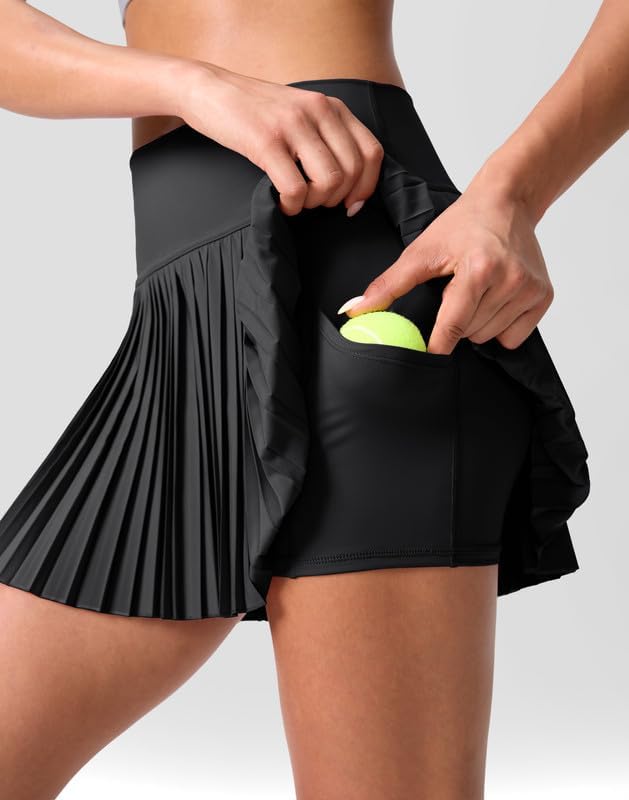 Pleated Tennis Skirt for Women with Pockets Shorts JOJOANS