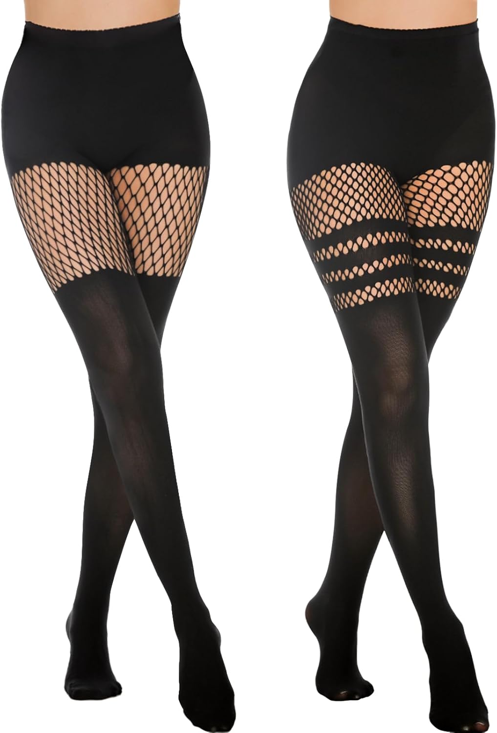 Faux Thigh High Tights Mock Suspender Pack of 2 JOJOANS