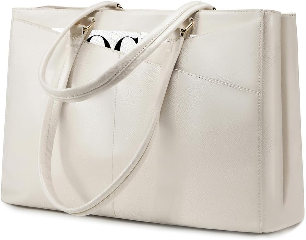 Laptop Tote Bag for Women 15.6 Inch Waterproof Leather
