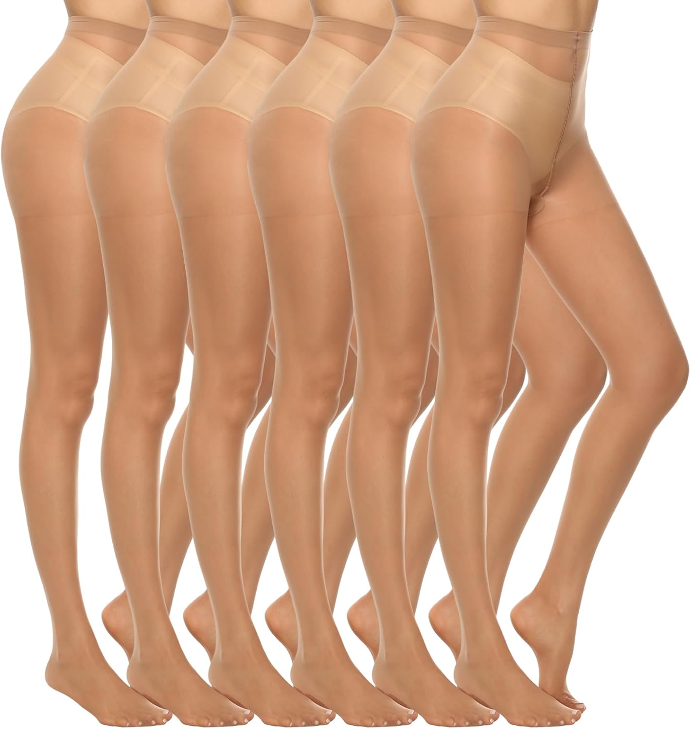 6 Pairs Women's 20D Sheer Silky Pantyhose JOJOANS