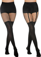 Faux Thigh High Tights Mock Suspender Pack of 2 JOJOANS