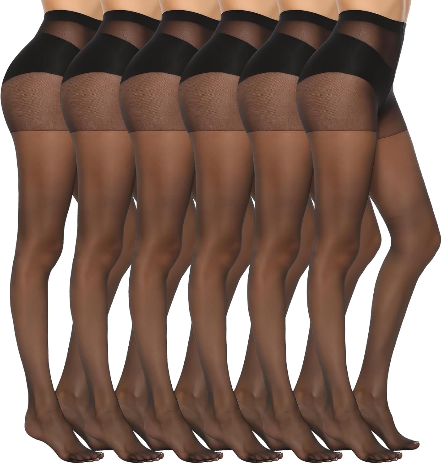 6 Pairs Women's 20D Sheer Silky Pantyhose JOJOANS