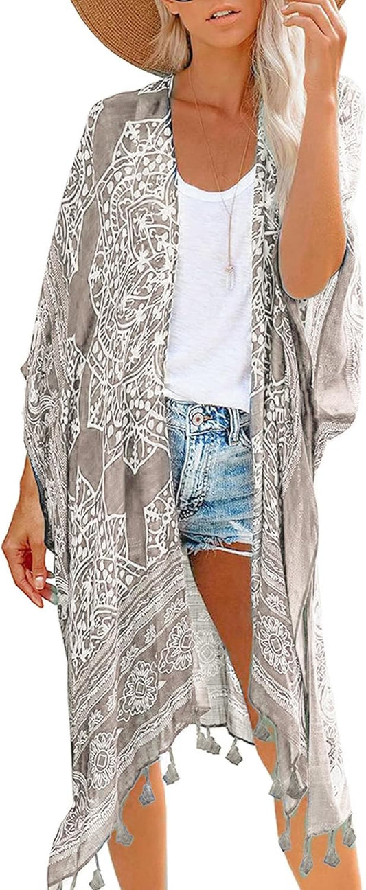 Jojoans Lane Women's Kimono Cardigan Summer Swimsuit Coverups Beach