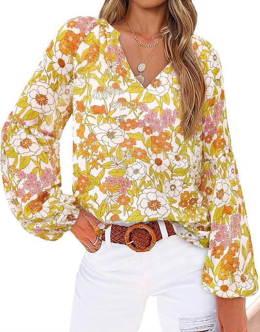 Jojoans Boho Blouses for Women Dressy Casual Floral