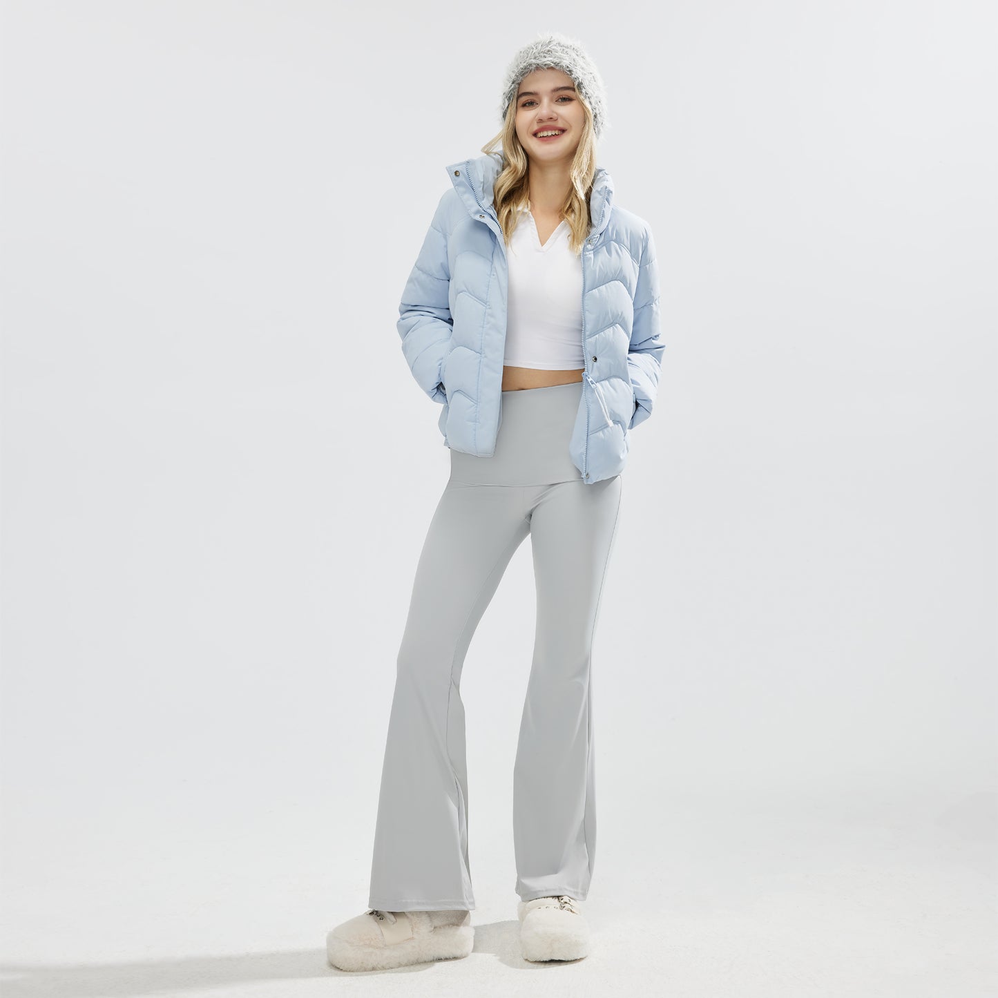 JOJOANS Foldover Waist Flare Pants for Women