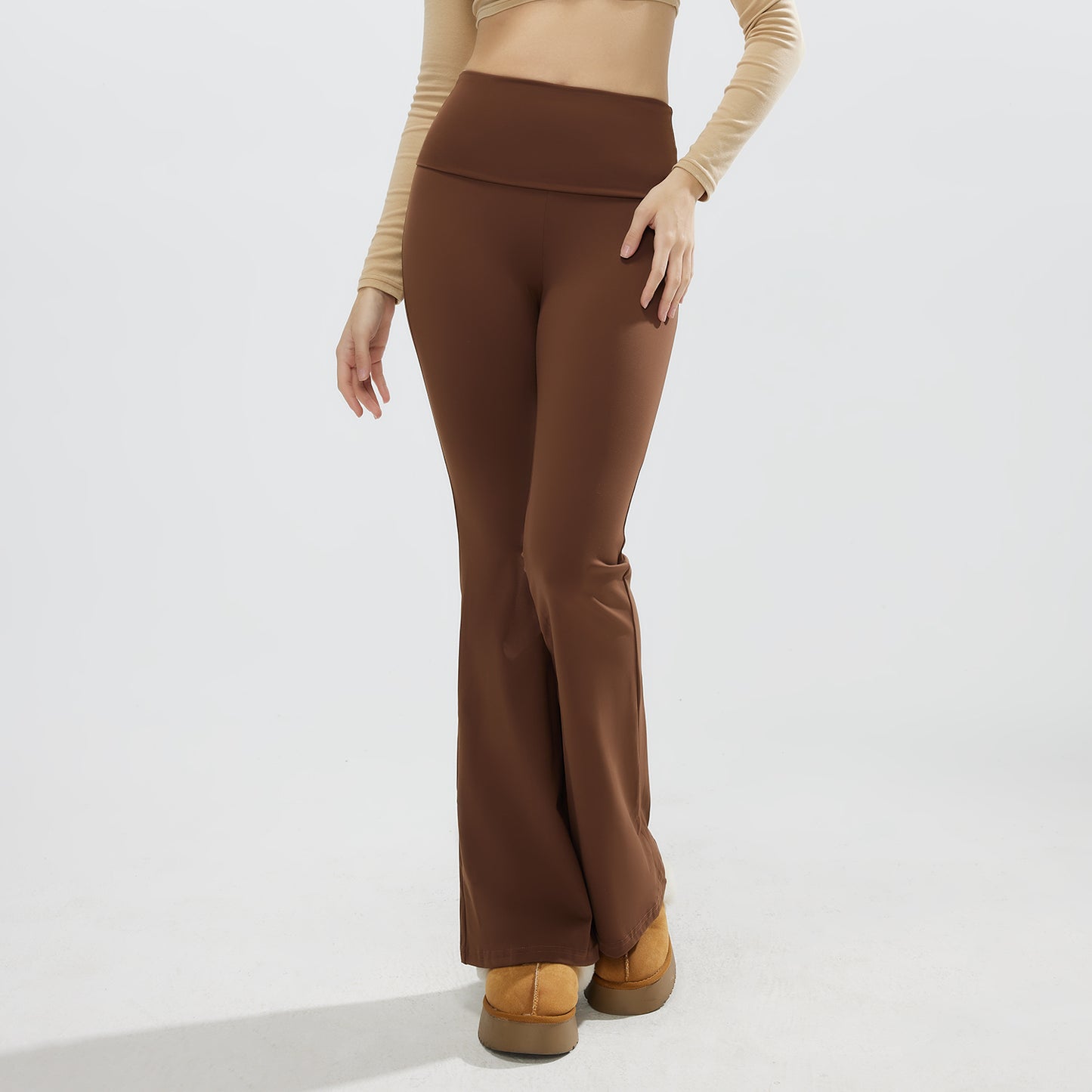 JOJOANS Foldover Waist Flare Pants for Women