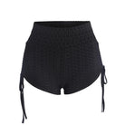 Drawstring Yoga Shorts Women Plus Size Bubbles Jacquard Sports JOJOANS