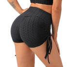 Drawstring Yoga Shorts Women Plus Size Bubbles Jacquard Sports JOJOANS