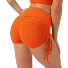 Drawstring Yoga Shorts Women Plus Size Bubbles Jacquard Sports JOJOANS