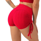 Drawstring Yoga Shorts Women Plus Size Bubbles Jacquard Sports JOJOANS