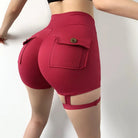 Womens Pocket Button Gym Leggings JOJOANS