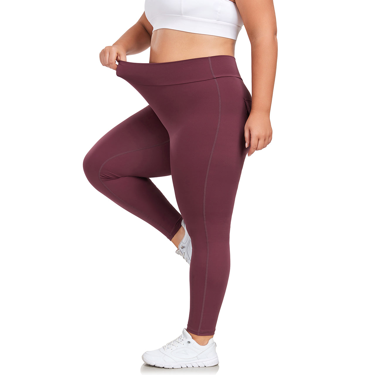 JOJOANS Plus Size Leggings with Pockets for Women High Waisted