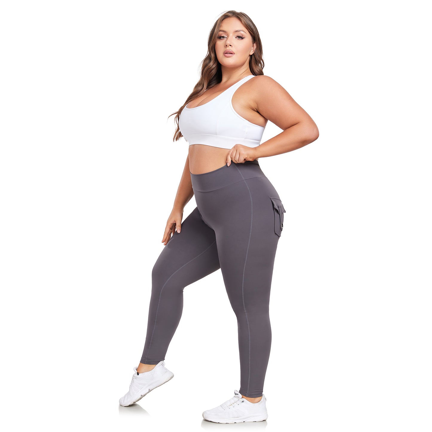 JOJOANS Plus Size Leggings with Pockets for Women High Waisted