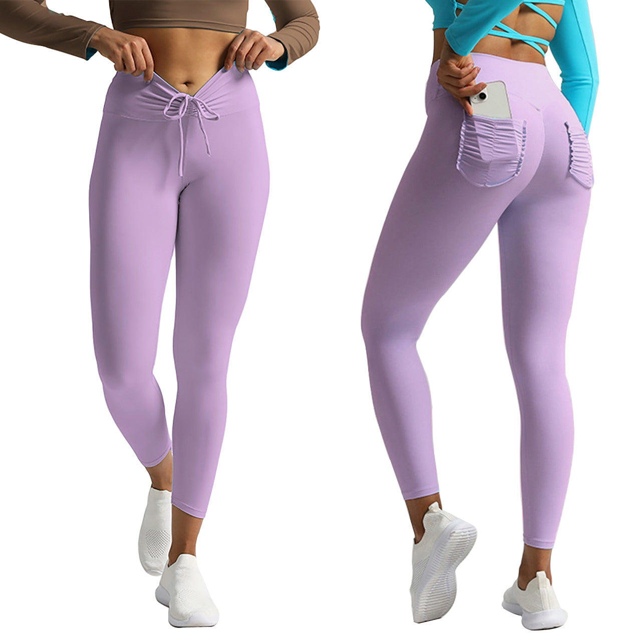 JOJOANS V-Waist Drawstring Leggings Yoga