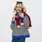 Women's Sweatshirt Striped Oversized JOJOANS