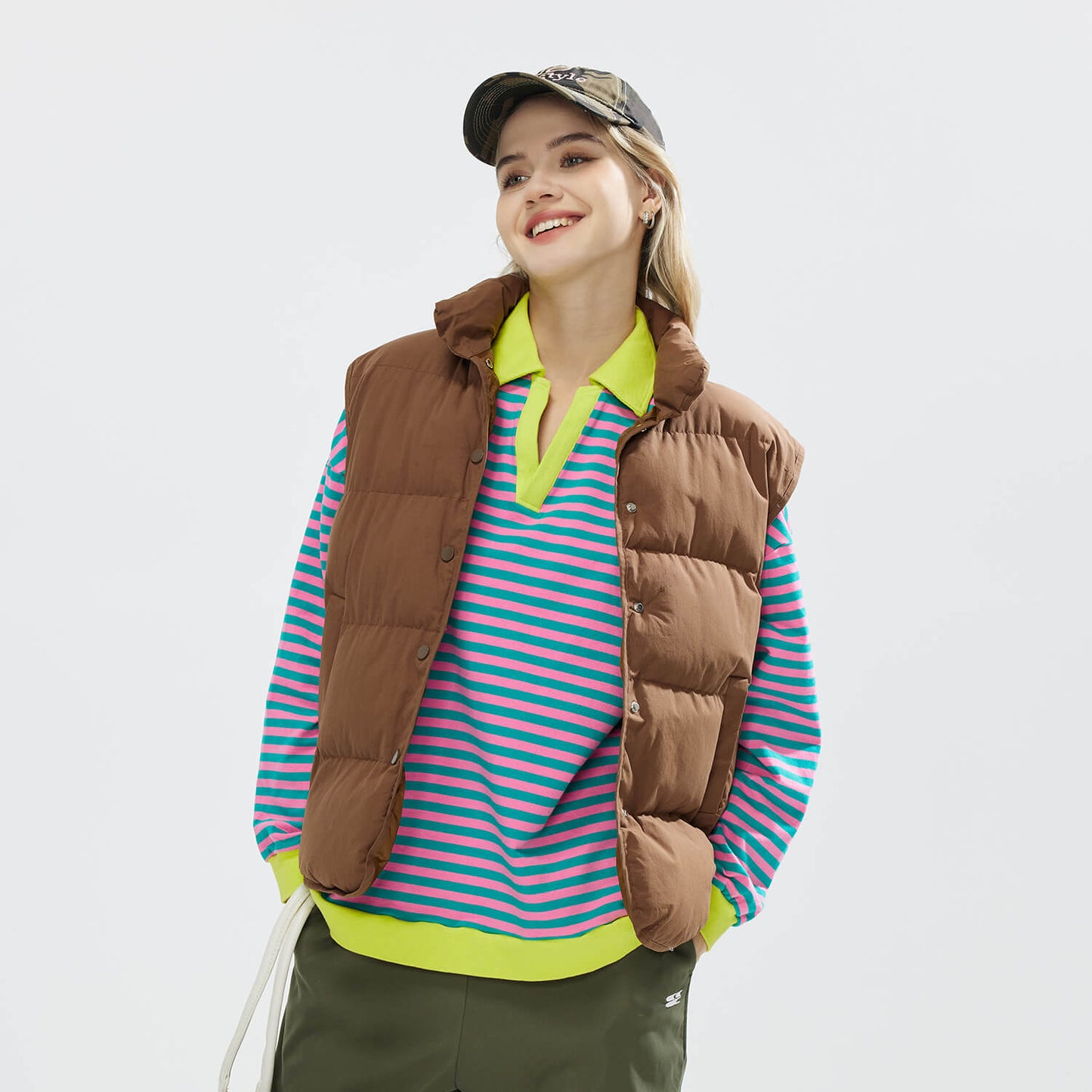 JOJOANS Women's Sweatshirt Striped Oversized